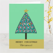 Weihnachtsbaum mit Lichtern Karte (Gelbe Blume)