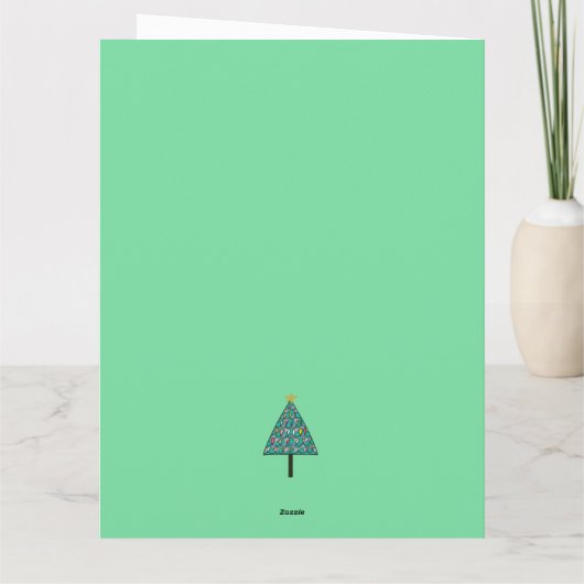 Weihnachtsbaum mit Lichtern Karte (Rückseite)