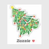 Weihnachtsbaum mit Lichtern, Ornamente Kisscut Sti Aufkleber (Blatt)