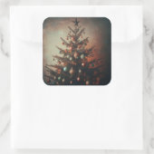 Weihnachtsbaum mit modernen Boho Vibes Quadratischer Aufkleber (Tasche)