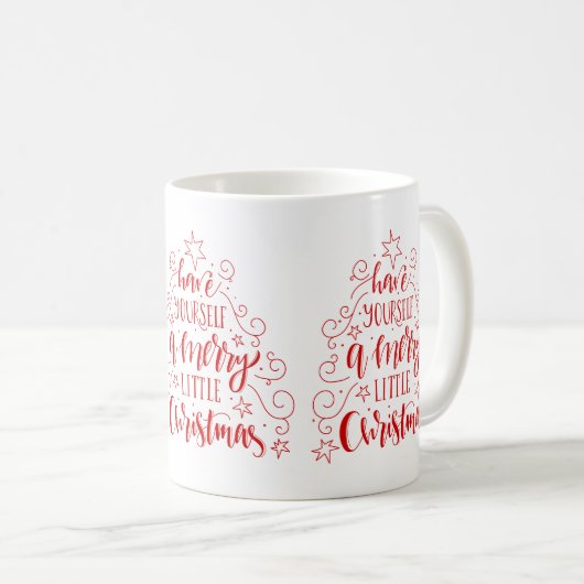 Weihnachtsbaum mit moderner Typografie Kaffeetasse (VorderseiteRechts)