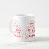 Weihnachtsbaum mit moderner Typografie Kaffeetasse (Vorderseite Links)