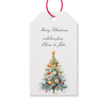 Weihnachtsbaum mit orange-roten Verzierungen