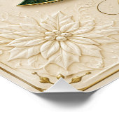 Weihnachtsbaum mit ornamentaler Goldemaille Poster (Ecke)