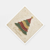 Weihnachtsbaum mit ornamentaler Goldemaille Serviette (Ecke)