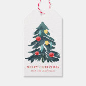 Weihnachtsbaum mit Ornamenten Feiertag Geschenkanhänger (Vorderseite)