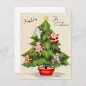 Weihnachtsbaum mit Ornamenten Feiertagskarte (Vorne/Hinten)