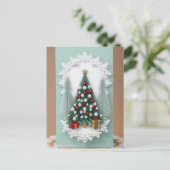 Weihnachtsbaum mit Ornamenten Postkarte (Stehend Vorderseite)
