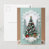 Weihnachtsbaum mit Ornamenten Postkarte (Vorne/Hinten)