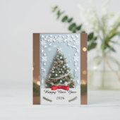 Weihnachtsbaum mit Ornamenten Postkarte (Stehend Vorderseite)