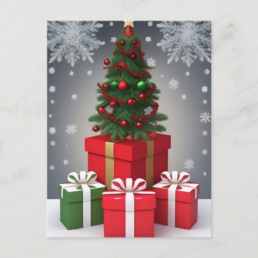 Weihnachtsbaum mit Ornamenten Postkarte (Vorderseite)