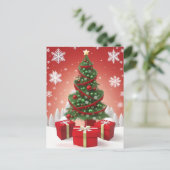 Weihnachtsbaum mit Ornamenten Postkarte (Stehend Vorderseite)