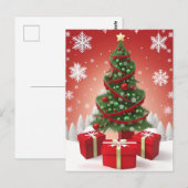Weihnachtsbaum mit Ornamenten Postkarte (Vorne/Hinten)