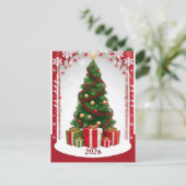 Weihnachtsbaum mit Ornamenten Postkarte (Stehend Vorderseite)