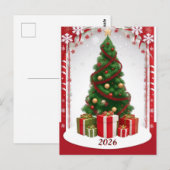 Weihnachtsbaum mit Ornamenten Postkarte (Vorne/Hinten)
