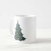Weihnachtsbaum mit Ornamenten und Sternen Kaffeetasse (Vorderseite Links)