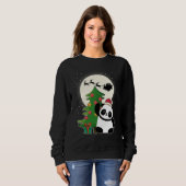 Weihnachtsbaum mit Panda Weihnachtsgeschenk Sweatshirt (Vorne ganz)