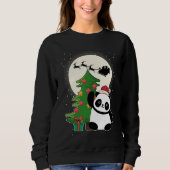 Weihnachtsbaum mit Panda Weihnachtsgeschenk Sweatshirt (Vorderseite)