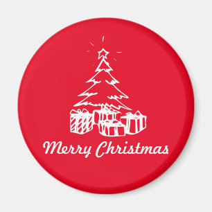 Weihnachtsbaum mit Präsentation Illustration Magnet