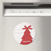 Weihnachtsbaum mit Punkten und Linien Magnet (In Situ (Geschirrspüler))