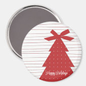 Weihnachtsbaum mit Punkten und Linien Magnet (Vorderseite/Rückseite)