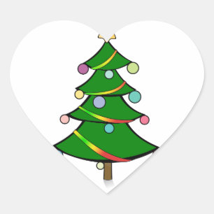 Weihnachtsbaum mit Rasta Girlande Herz-Aufkleber