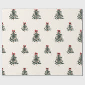 Weihnachtsbaum mit Red Bow Minimalistisch Geschenkpapier (Flach)