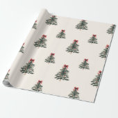Weihnachtsbaum mit Red Bow Minimalistisch Geschenkpapier (Ungerollt)