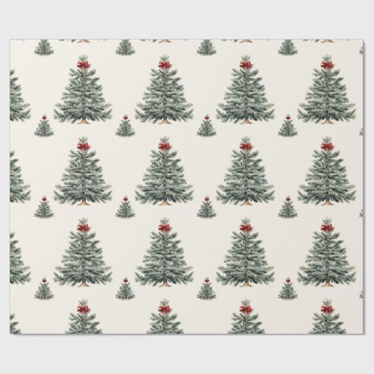 Weihnachtsbaum mit Red Bow Minimalistisch Geschenkpapier (Flach)