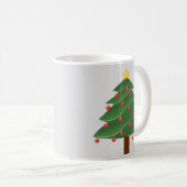 Weihnachtsbaum mit Red Bulbs Classic White Tasse (VorderseiteRechts)