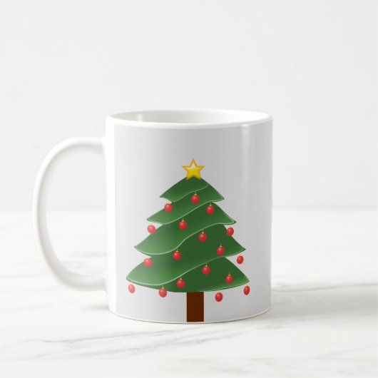 Weihnachtsbaum mit Red Bulbs Classic White Tasse (Links)