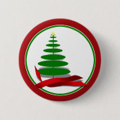 Weihnachtsbaum mit Red Ribbon Button (Vorderseite)