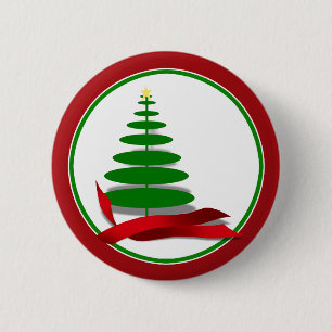Weihnachtsbaum mit Red Ribbon Button