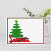 Weihnachtsbaum mit Red Ribbon Einladung (Stehend Vorderseite)