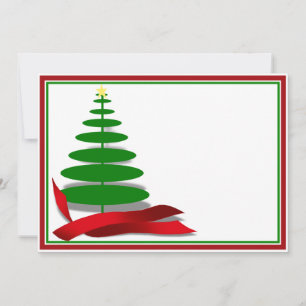 Weihnachtsbaum mit Red Ribbon Einladung