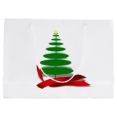 Weihnachtsbaum mit Red Ribbon Große Geschenktüte (Rückseite)