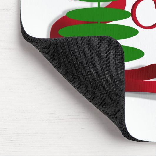 Weihnachtsbaum mit Red Ribbon Mousepad (Ecke)