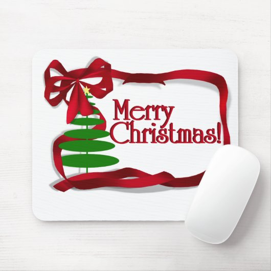 Weihnachtsbaum mit Red Ribbon Mousepad (Mit Mouse)