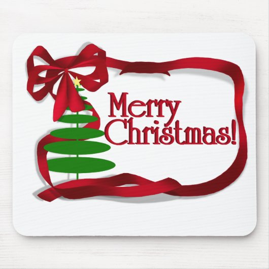 Weihnachtsbaum mit Red Ribbon Mousepad (Vorne)