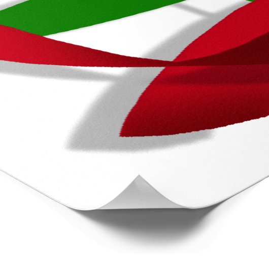 Weihnachtsbaum mit Red Ribbon Poster (Ecke)