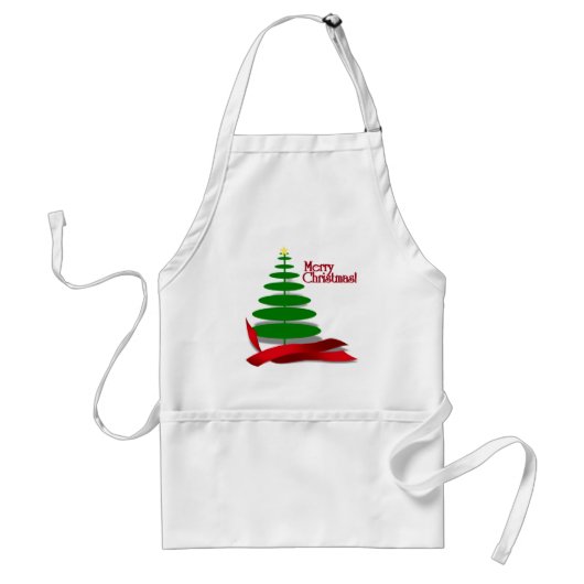 Weihnachtsbaum mit Red Ribbon Schürze (Vorne)