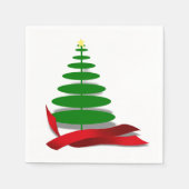 Weihnachtsbaum mit Red Ribbon Serviette (Vorderseite)