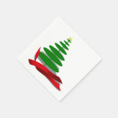 Weihnachtsbaum mit Red Ribbon Serviette (Ecke)