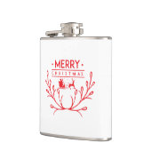 Weihnachtsbaum mit Rentieren Flachmann (Links)