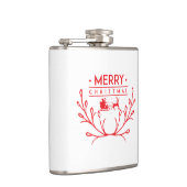 Weihnachtsbaum mit Rentieren Flachmann (Rechts)