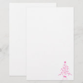Weihnachtsbaum mit Ribbons Brustkrebs Briefpapier (Vorne/Hinten)