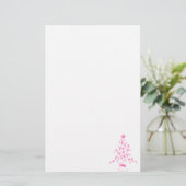Weihnachtsbaum mit Ribbons Brustkrebs Briefpapier (Stehend Vorderseite)