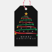 Weihnachtsbaum mit Ribbons und Sternen Geschenkanhänger (Vorderseite)