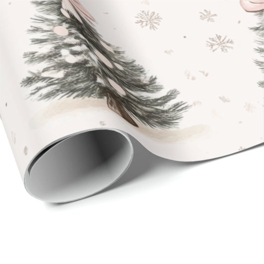 Weihnachtsbaum mit rosa Bow Geschenkpapier (Rolleneckpunkt)