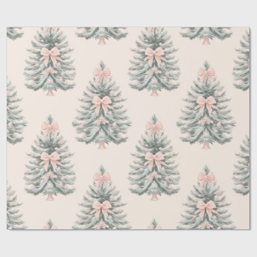 Weihnachtsbaum mit rosa Bow Geschenkpapier (Flach)